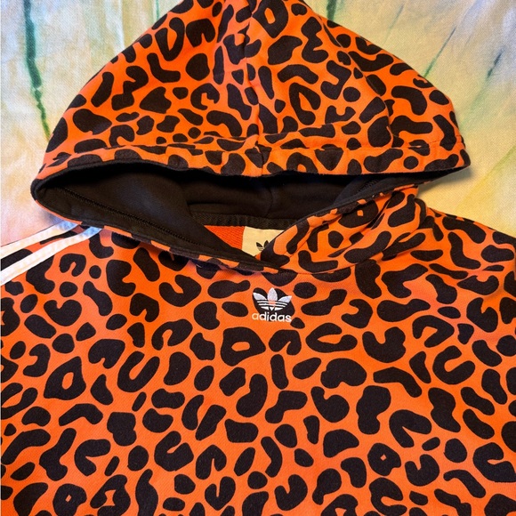Adidas x Rich Mnisi Cheetah Leopard Print Hoodie Orange Black Streetwear Collab - Picture 2 of 7